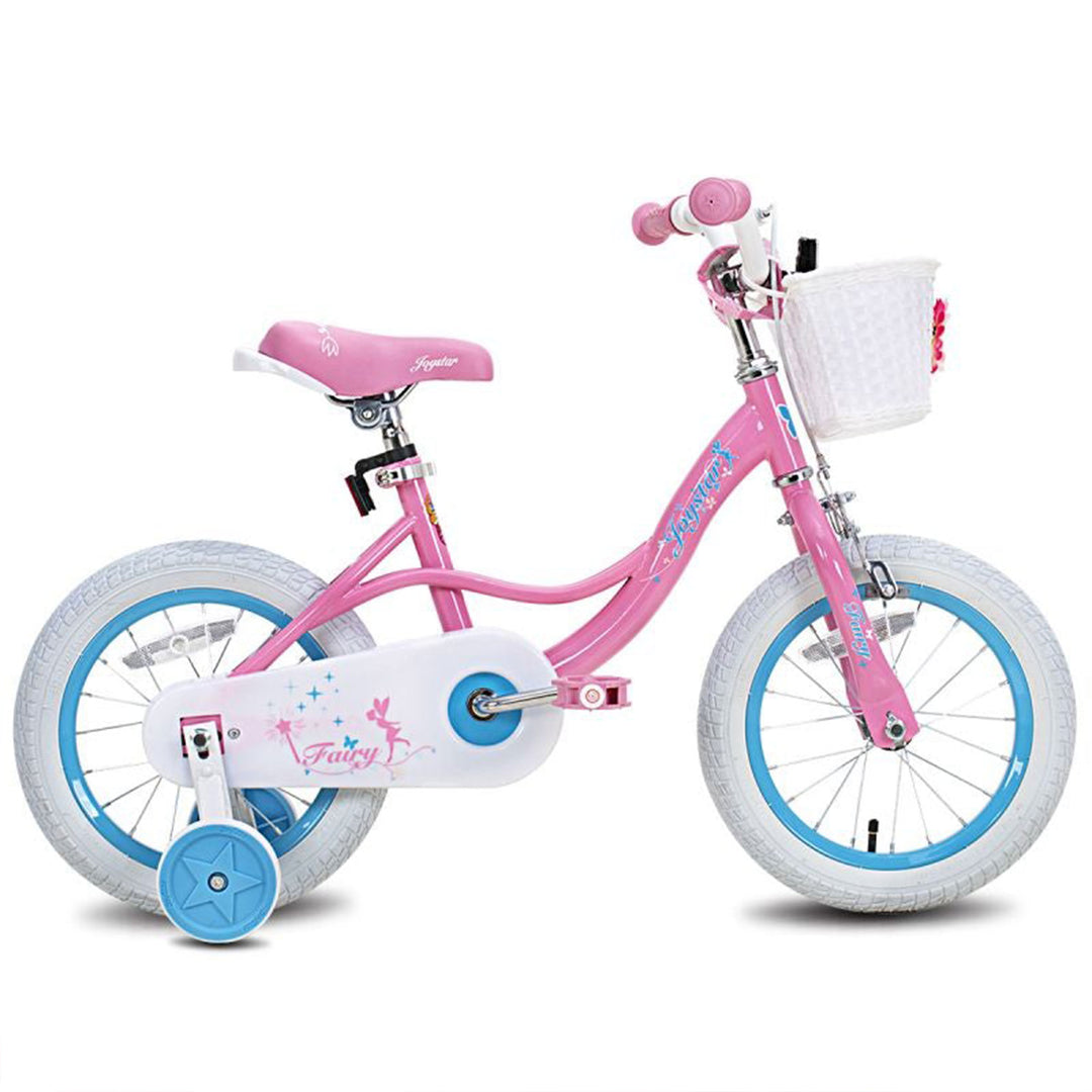 Fairy 14 In Kids Bike w/Training Wheels for Ages 3 to 5, Pink & Blue (Open Box)