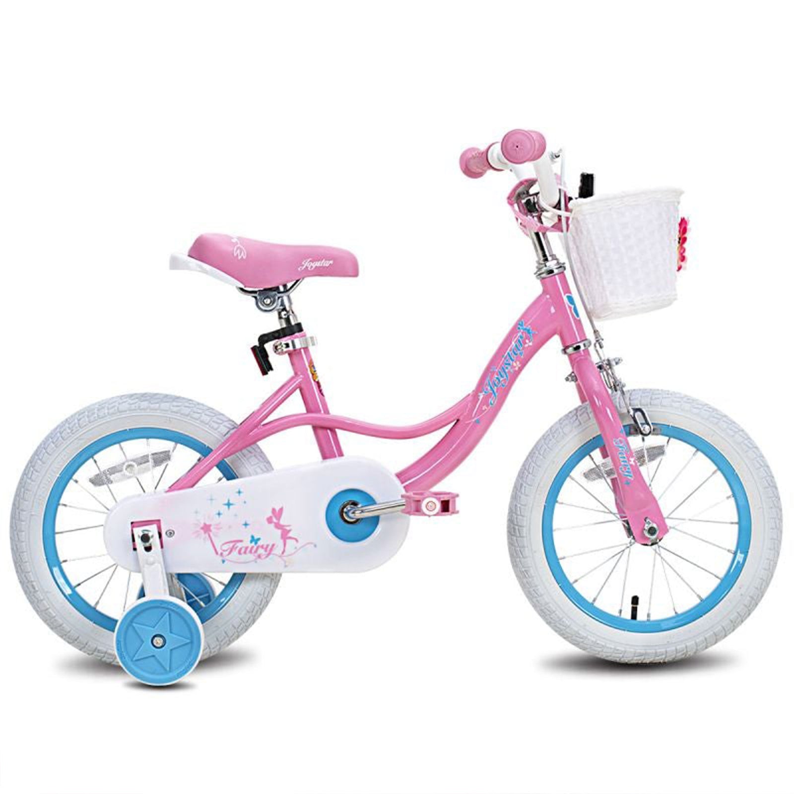 Fairy 14 In Kids Bike w/Training Wheels for Ages 3 to 5, Pink & Blue (Open Box) - VMInnovations