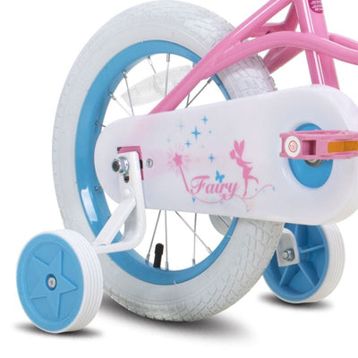Fairy 14 In Kids Bike w/Training Wheels for Ages 3 to 5, Pink & Blue (Open Box) - VMInnovations