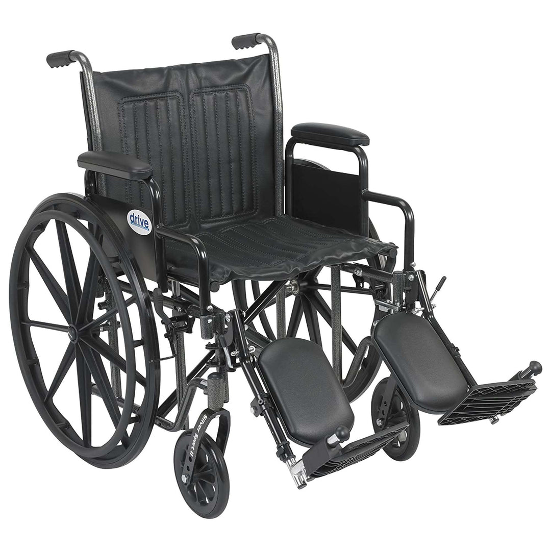 Drive Medical SSP220DDA-ELR Silver Sport 2 Wheelchair with 20 Inch Wide Seat