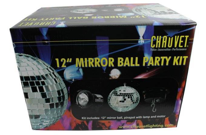 CHAUVET MBK-2 12" Mirror Disco Ball Party Kit + Pinspot