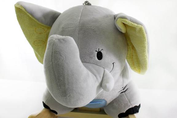 KidKraft Gray Elephant Kids Plush Musical Rocker Chair