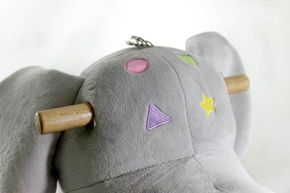 KidKraft Gray Elephant Kids Plush Musical Rocker Chair