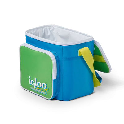 Igloo 90s Retro Collection Square Lunch Box Soft Side Cooler Bag, Fiesta Blue