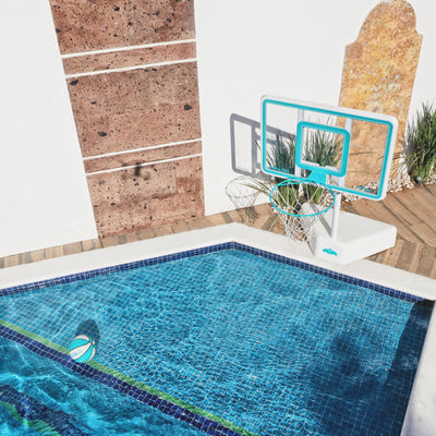 Dunn-Rite Splash & Shoot Adjustable Height Swimming Pool Basketball Hoop, Clear