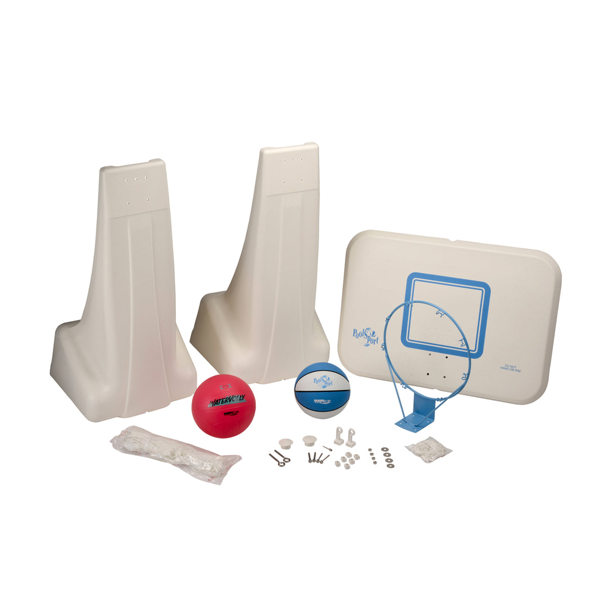 Dunn-Rite PoolSport Combination Volleyball Basketball Set with Regulation & Ball