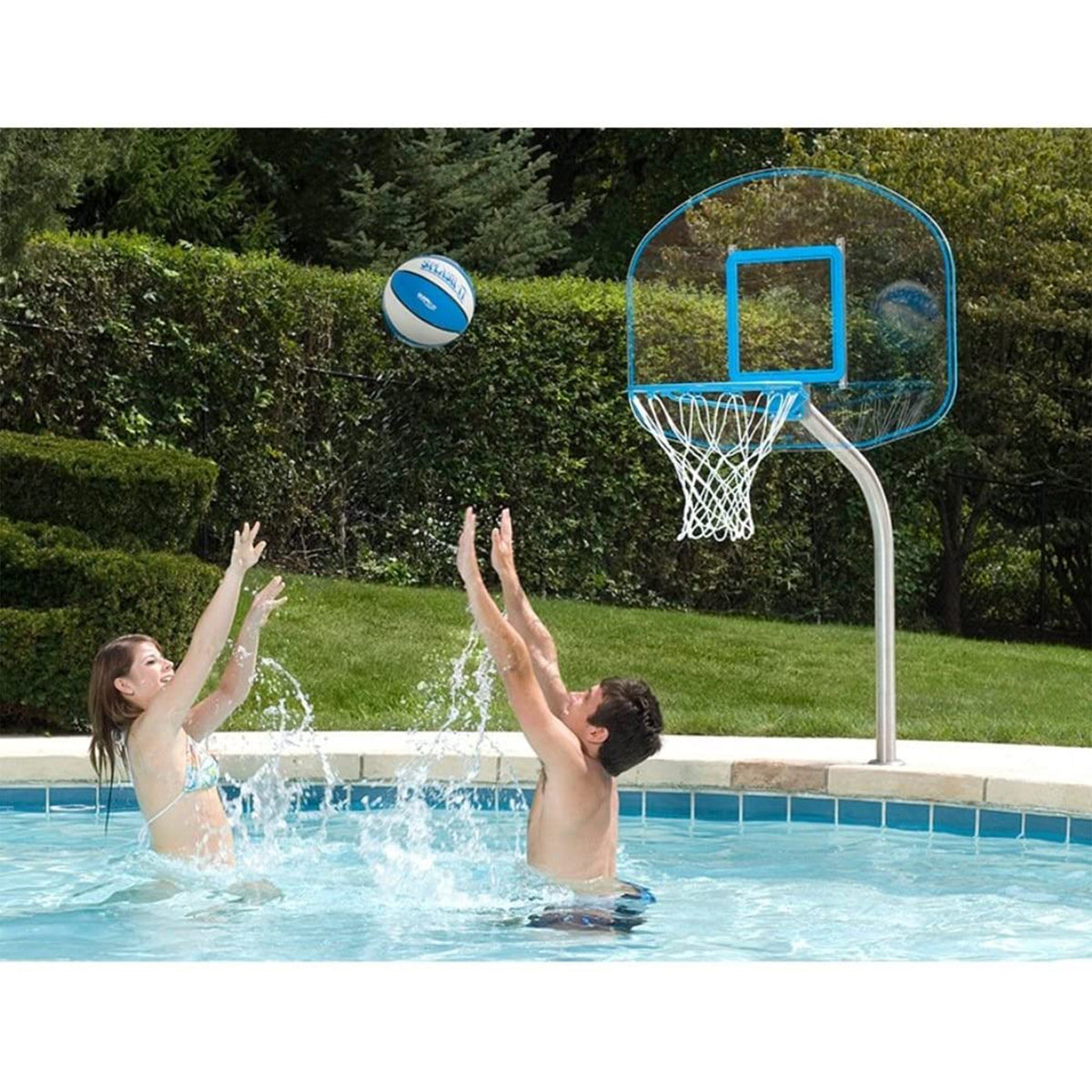 Dunn-Rite Clear Hoop Jr. Pool Basketball Set & ProVolly Pool Volleyball Set