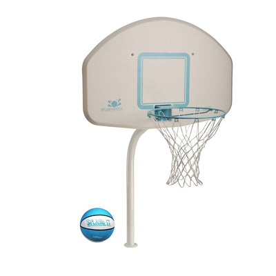 Dunn-Rite Deck Pool Basketball Hoop + V200 AquaVolley Pool Volleyball Net Set