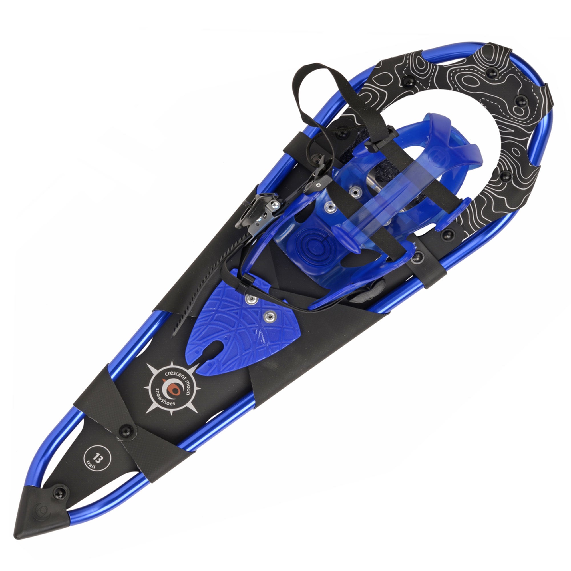 Crescent Moon Womens Athletic Trail Snowshoes w/ Crampons, Gold 13 Sapphire Blue - VMInnovations