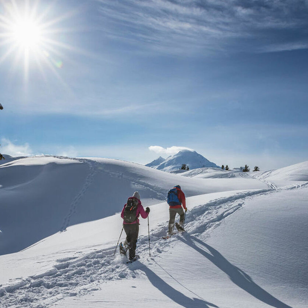 Crescent Moon Womens Athletic Snowshoes w/ Crampons, Gold 13 Sapphire Blue(Used) - VMInnovations