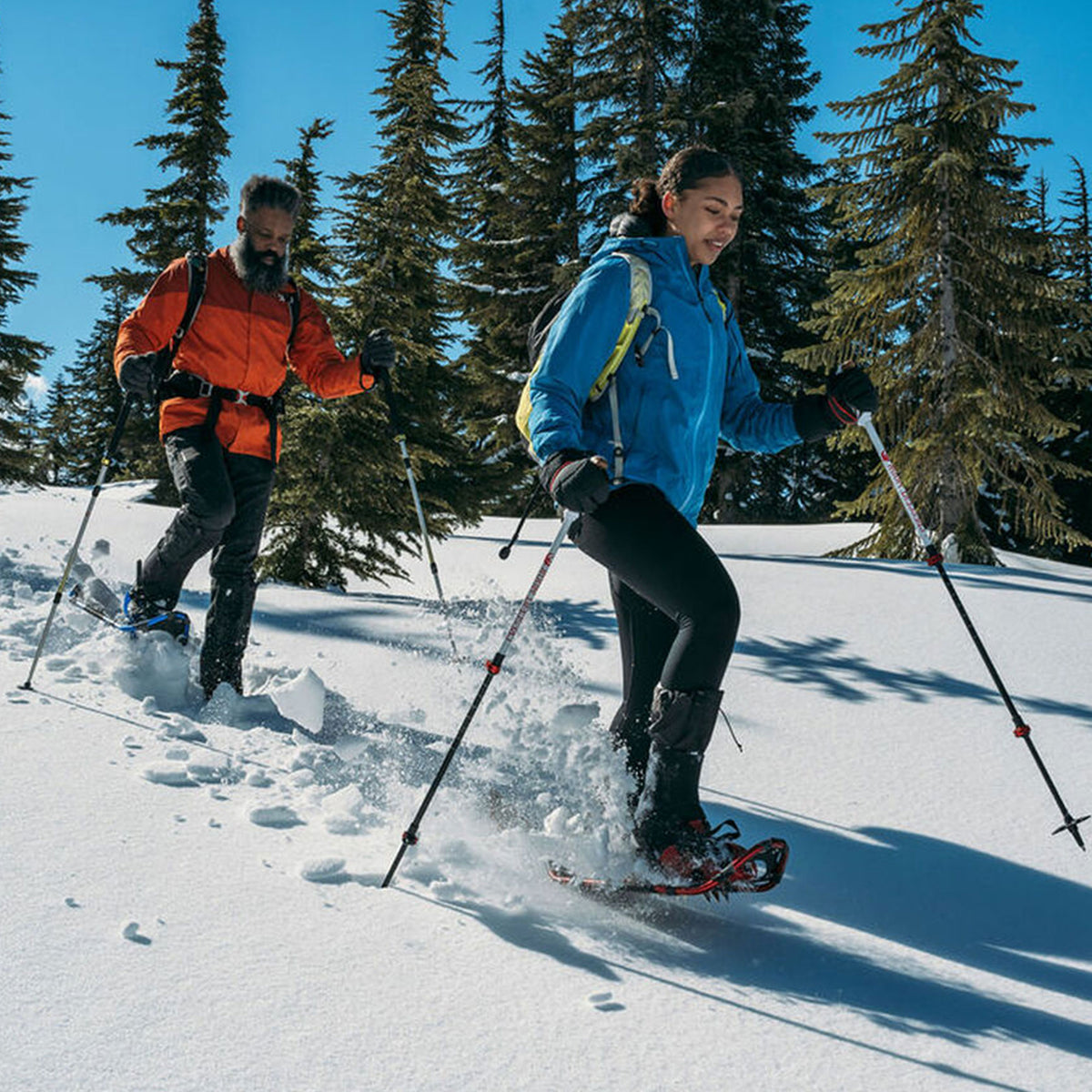 Womens Athletic Trail Snowshoes w/ Crampons, Gold 13 Sapphire Blue (Open Box)