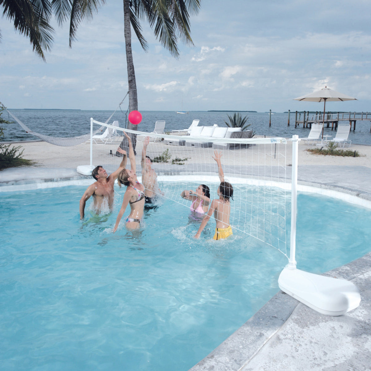 Dunn-Rite Splash & Shoot Pool Basketball Hoop & AquaVolly Pool Volleyball Set