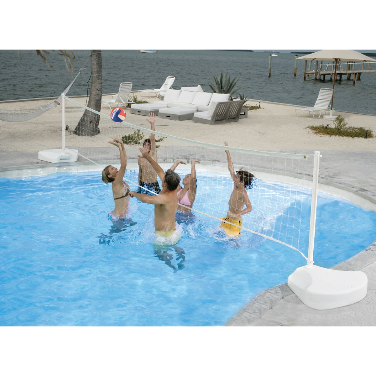 Dunn-Rite Splash & Shoot Pool Basketball Hoop & AquaVolly Pool Volleyball Set