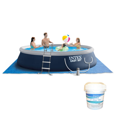 Intex Easy Set 15ft x 42in Above Ground Pool w/ Pump & 10 Lbs Chlorine Tablets