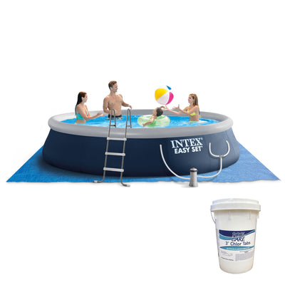 Intex Easy Set 15ft x 42in Above Ground Pool w/ Pump & 50lbs Chlorine Tablets