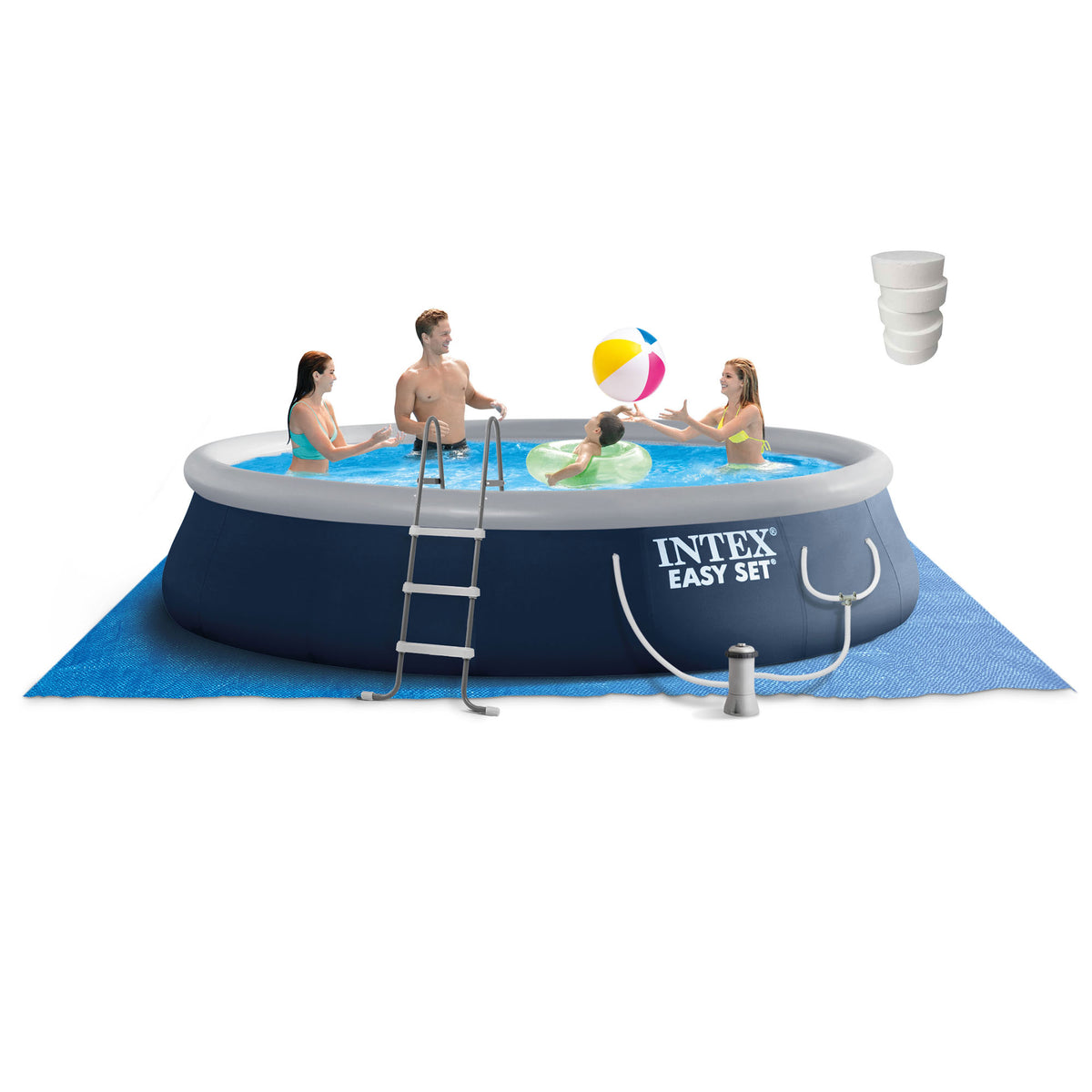 Intex Easy Set 15ft x 42in Above Ground Pool w/ Pump & 5 Lbs Chlorine Tablets