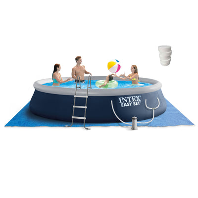 Intex Easy Set 15ft x 42in Above Ground Pool w/ Pump & 5 Lbs Chlorine Tablets