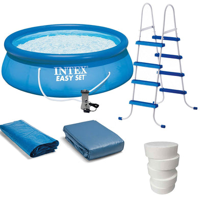 Intex 15' x 48" Inflatable Above Ground Bundle w/ Pool Care Chlorine Tabs, 5 Lbs