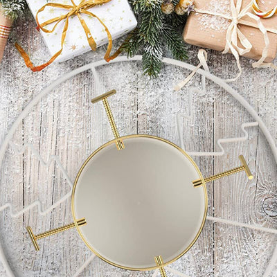 Yard Butler SH-9WHITEI Santa's Helper Large Christmas Tree Stand, Gold and White