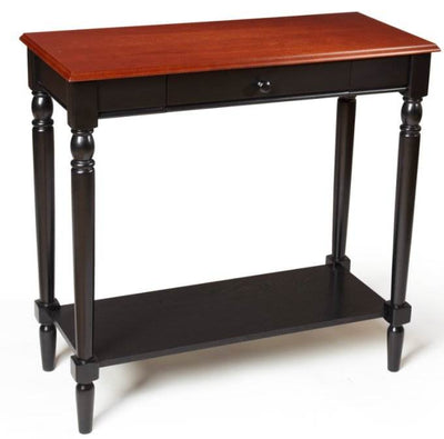 French Country Cherry/Black Wood Foyer Entry Hall Table