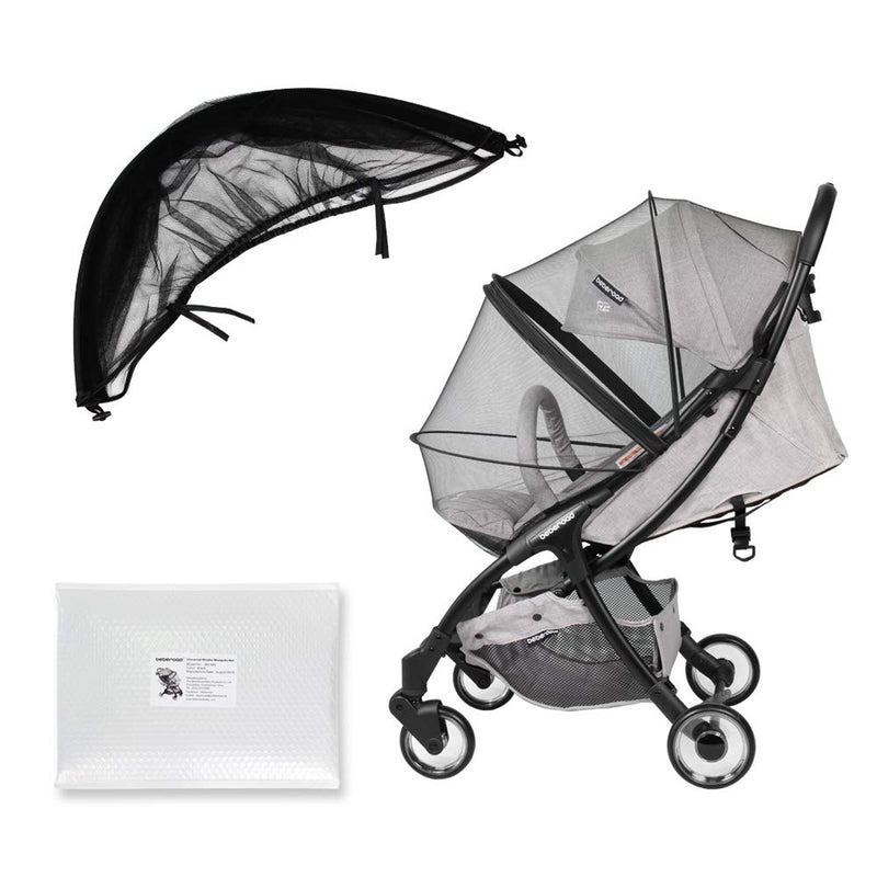 Beberoad Universal Mosquito Net, Black & Ultra Lightweight Stroller, Light Grey