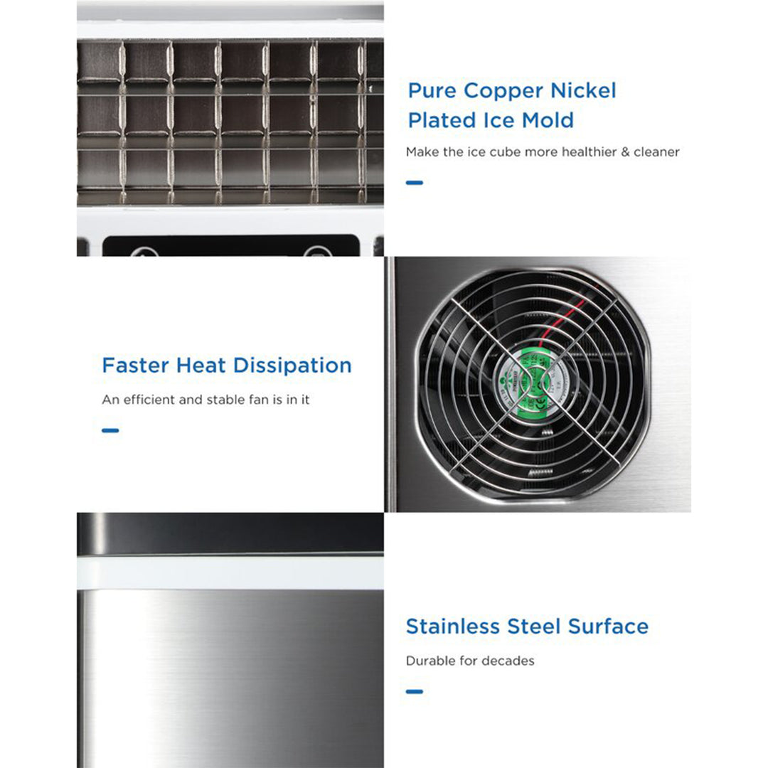 WANDOR 44 Pound 1 Gallon Countertop Self Cleaning Ice Maker w/ Ice Scoop (Used) - VMInnovations