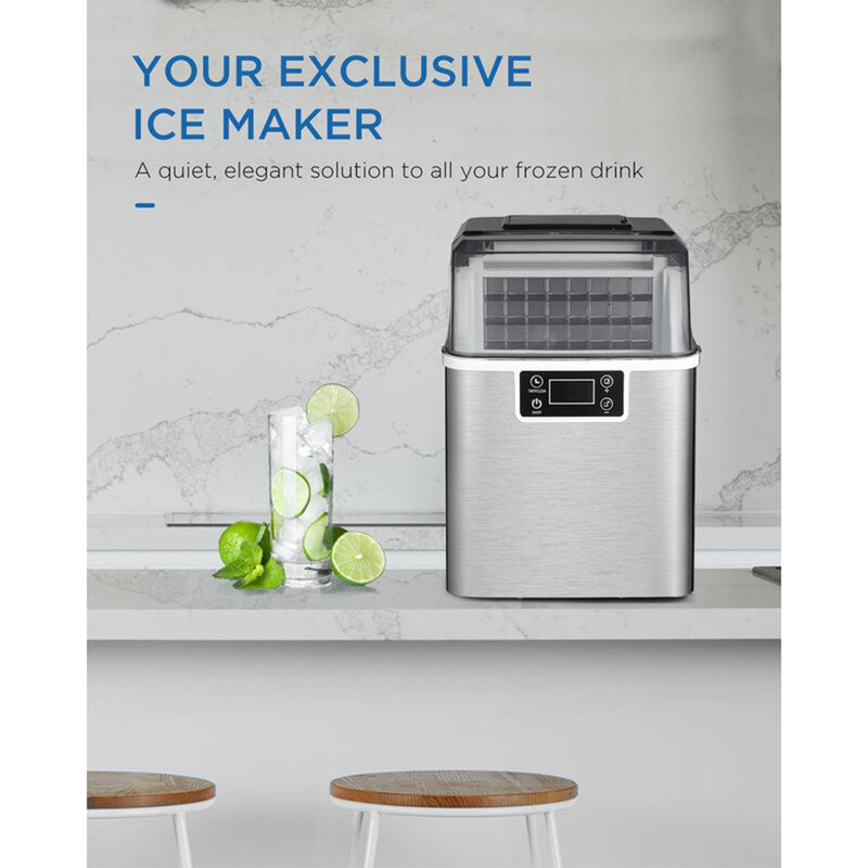 WANDOR 44 Pound 1 Gallon Countertop Self Cleaning Ice Maker w/ Ice Scoop (Used)