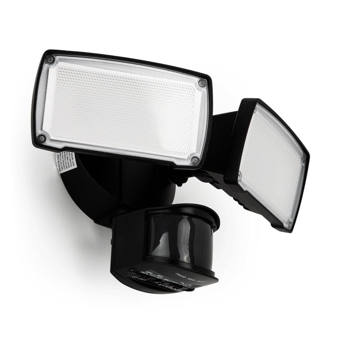 Lutec Outdoor Dual Head Floodlight Home Security Motion Sensor Light, Black