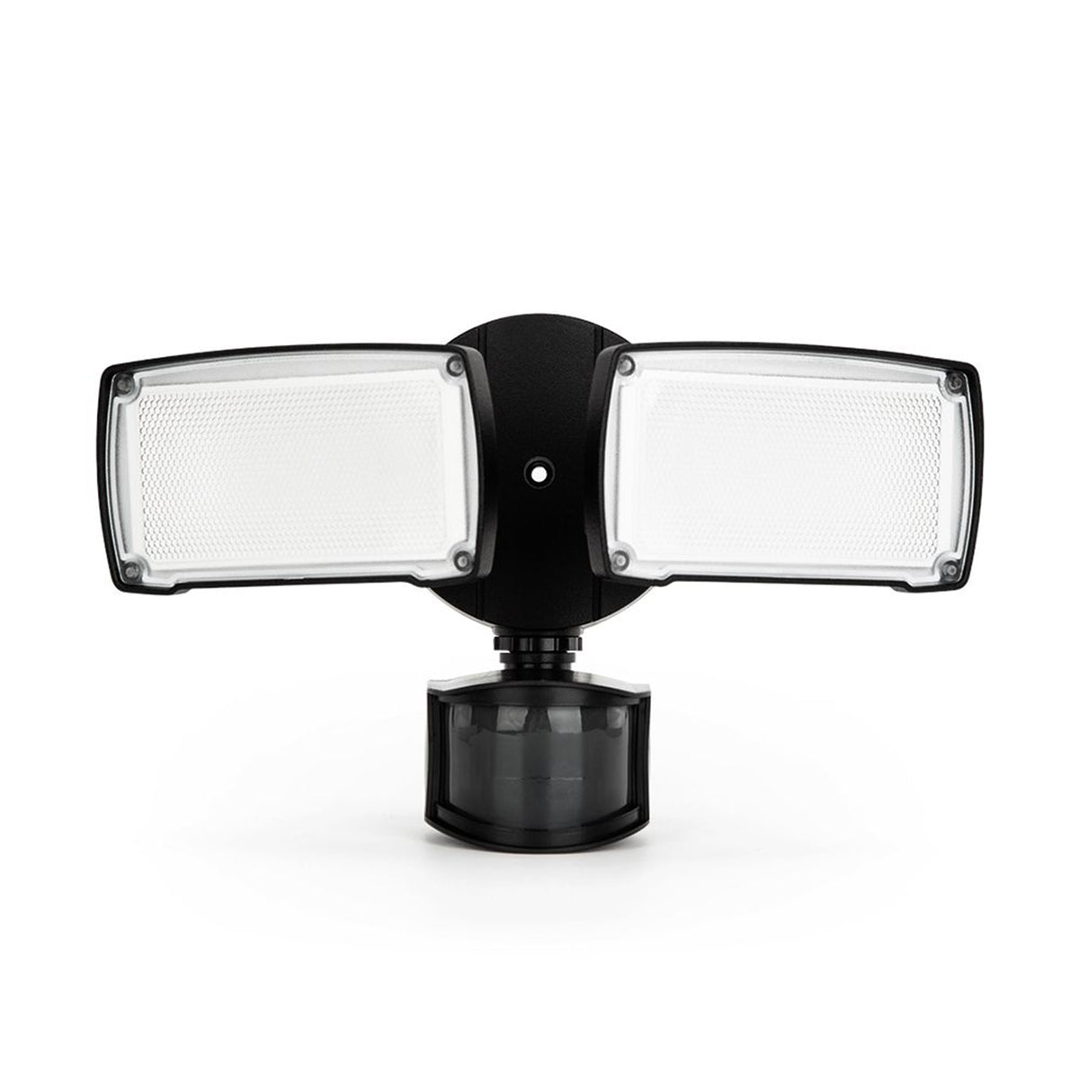 Lutec Outdoor Dual Head Floodlight Home Security Motion Sensor Light, Black