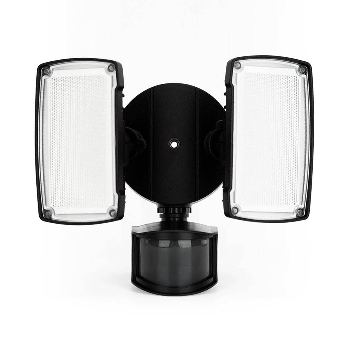 Lutec Outdoor Dual Head Floodlight Home Security Motion Sensor Light, Black