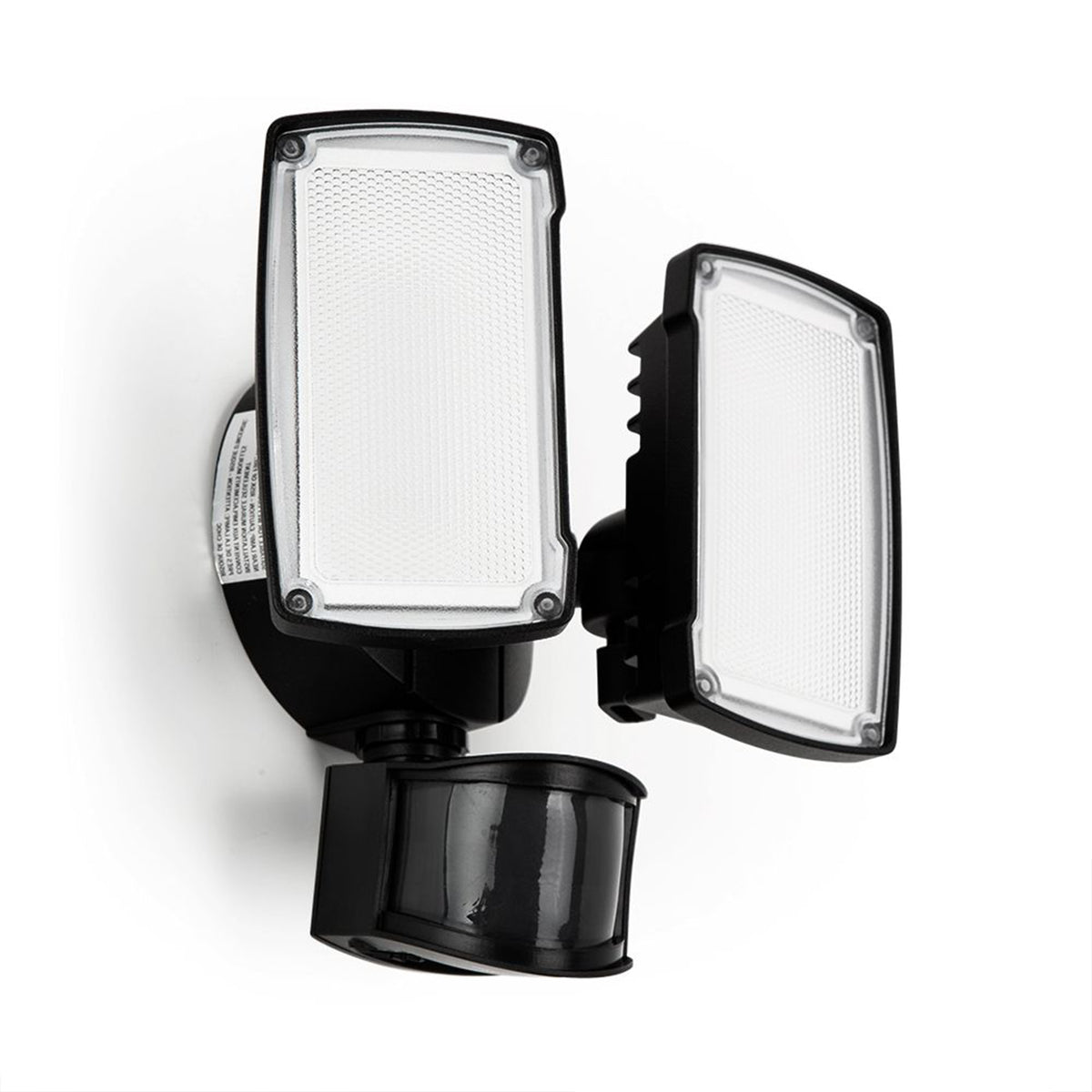 Lutec Outdoor Dual Head Floodlight Home Security Motion Sensor Light, Black