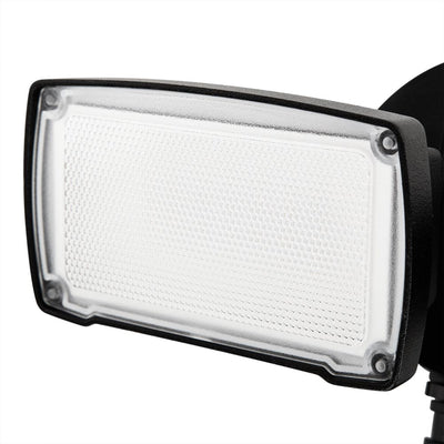 Lutec Outdoor Dual Head Floodlight Home Security Motion Sensor Light, Black