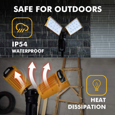 9000 Lumen Rotating Dual Head LED Adjustable Portable Work Light w/ Stand (Used) - VMInnovations