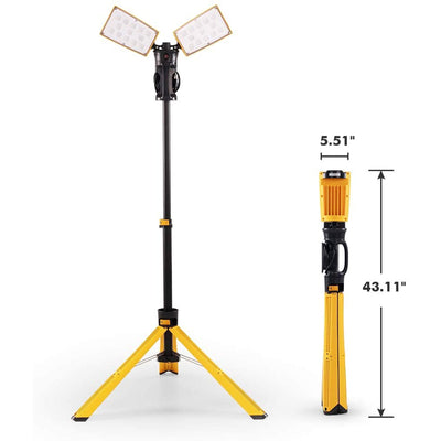 9000 Lumen Rotating Dual Head LED Adjustable Portable Work Light w/ Stand (Used) - VMInnovations