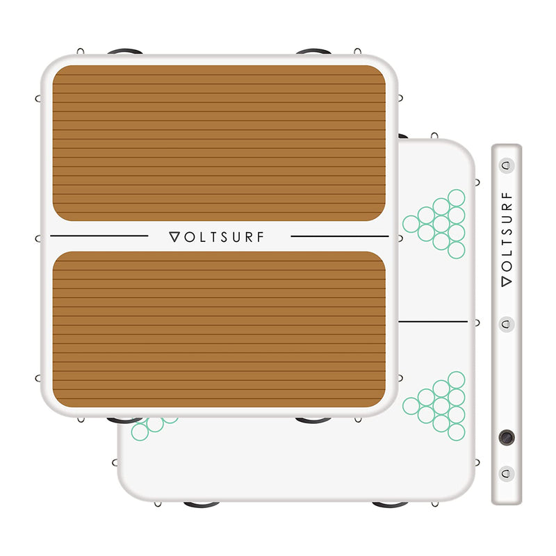 VoltSurf Party Barge Inflatable Dock with Traction Pad and Dual Action Pump
