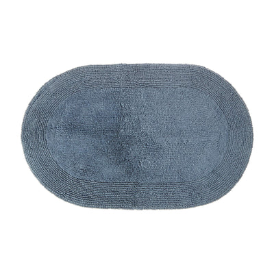 Grund Puro Organic Cotton 34 x 21" Reversible Luxury Bath Rug, Blue (Open Box)