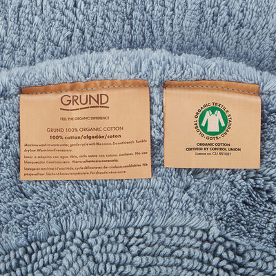 Grund Puro Organic Cotton 34 x 21" Reversible Luxury Bath Rug, Blue (Open Box)
