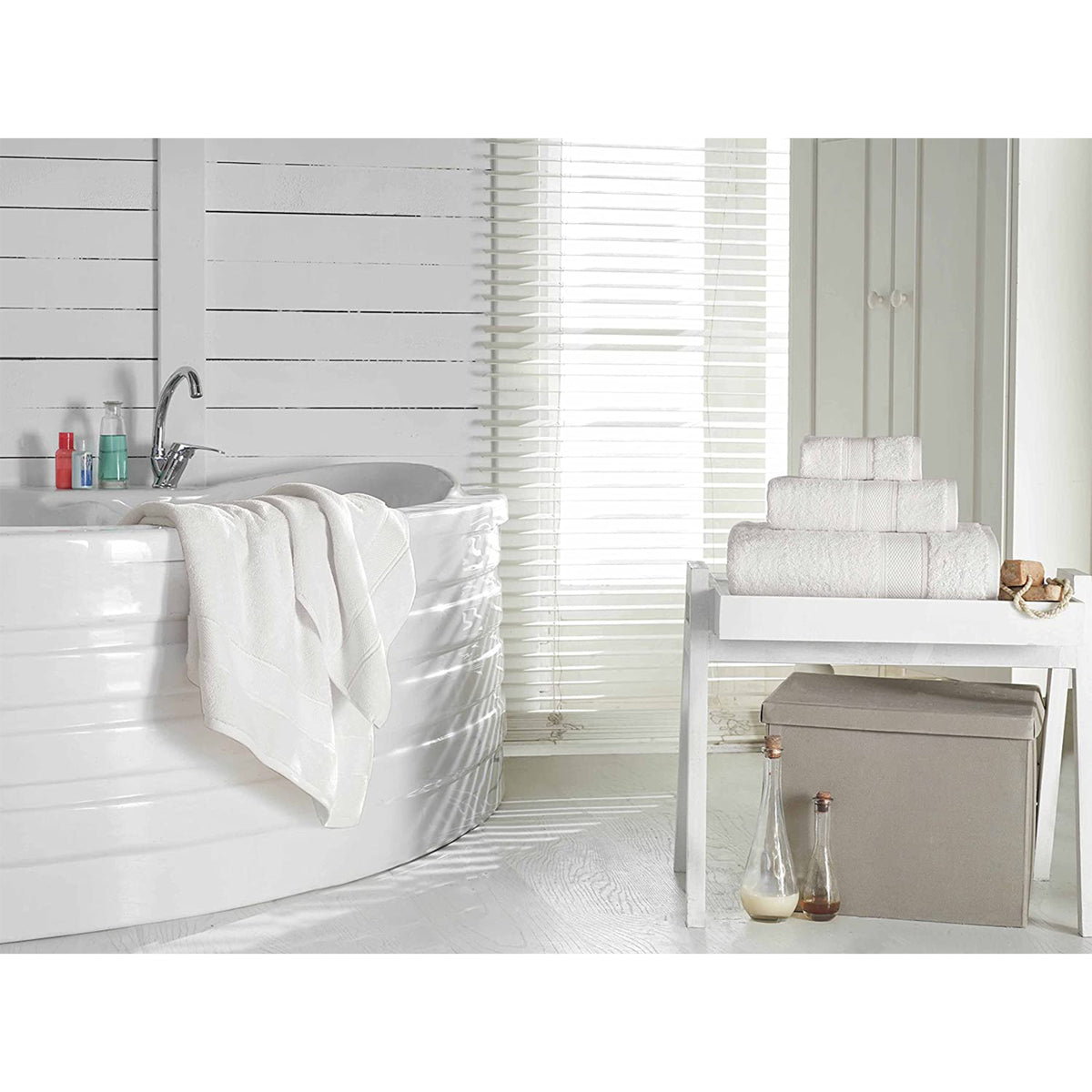 Grund Pinehurst Series Organic Cotton 16 x 30 Inch Hand Towels, Set of 2, White (Used)