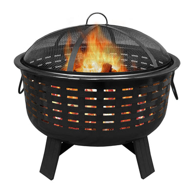 Landmann Fireglow 28 Inch Open Weave Patio Wood Burning Fire Pit (Damaged)