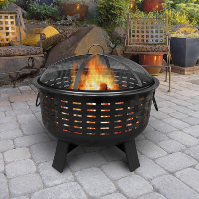 Landmann Fireglow 28 Inch Open Weave Patio Wood Burning Fire Pit (Damaged)