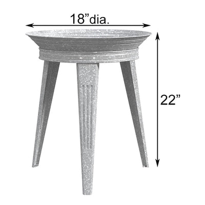 Panacea 82930 Galvanized Vintage Style Metal Bird Bath & Stand (For Parts) - VMInnovations