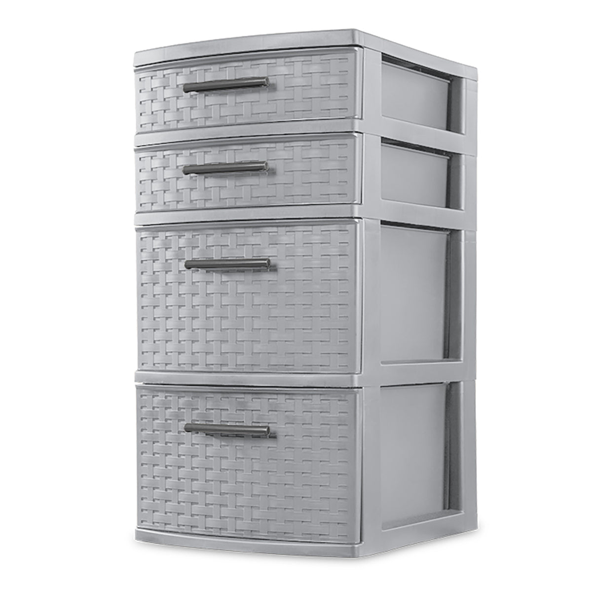 Sterilite 26226A02 4 Drawer Organizer Storage Tower with Medium Weave, Gray (Open Box)