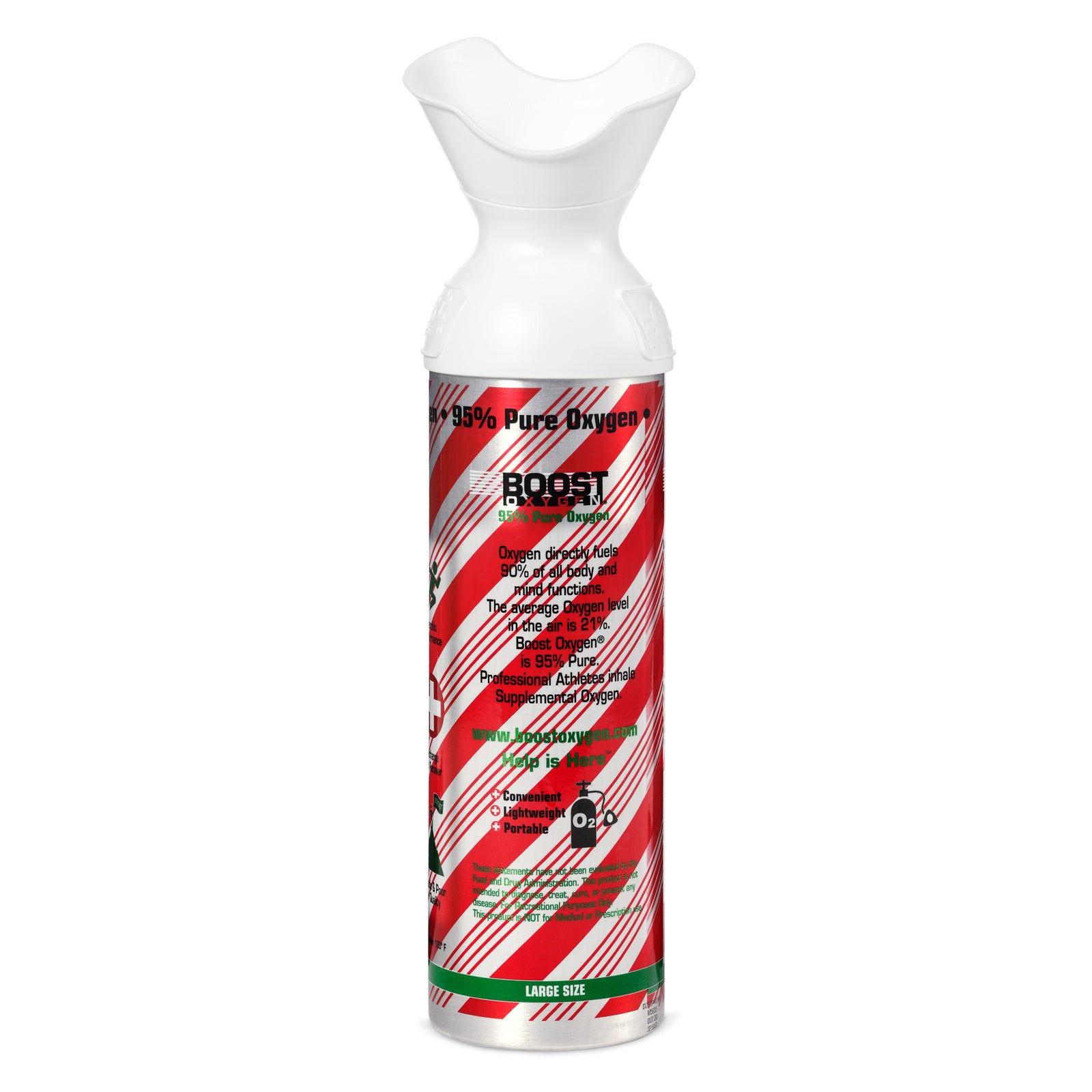 Boost Oxygen 10L Canned Oxygen Holiday Candy Cane Bottle, Peppermint (12 Pack) - VMInnovations