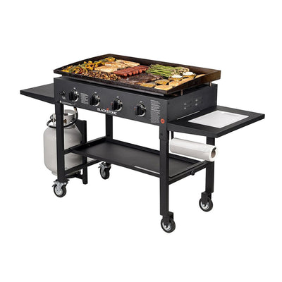 Blackstone 36 Inch 4 Burner Griddle Cooking Station with Storage Rack (Open Box)