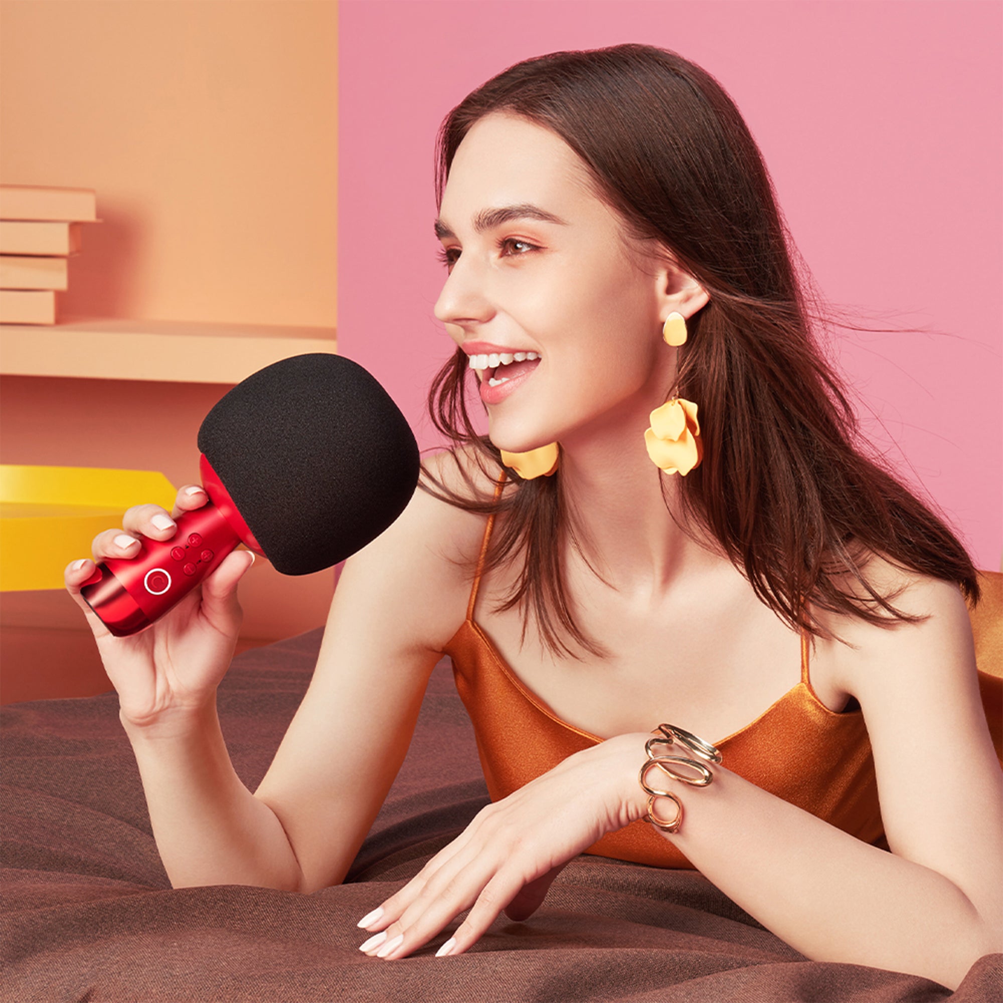 CALF G2 Bluetooth Wireless Portable Handheld Karaoke Microphone & Speaker, Black (Refurbished)