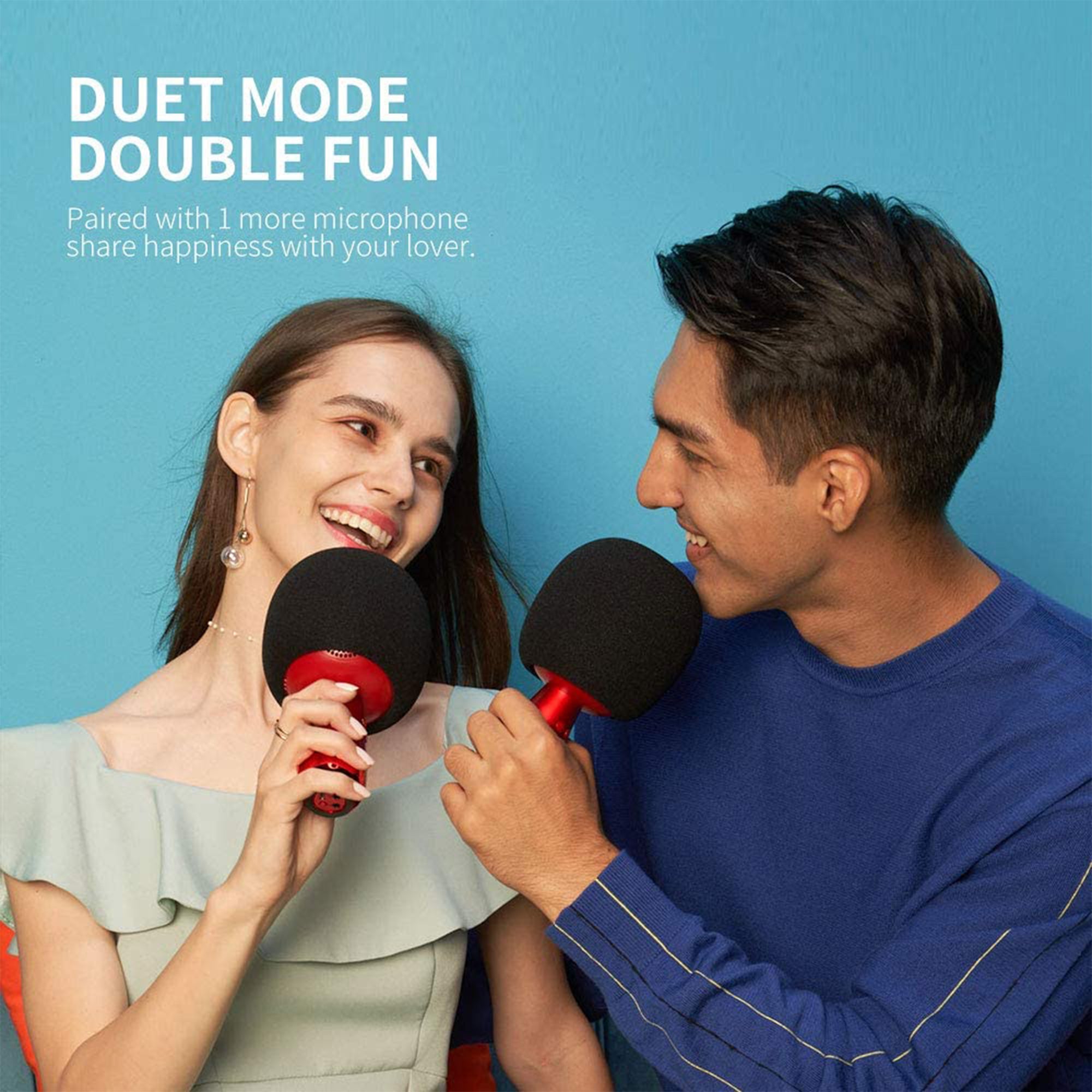 CALF G2 Bluetooth Wireless Portable Handheld Karaoke Microphone & Speaker, Black (Refurbished)