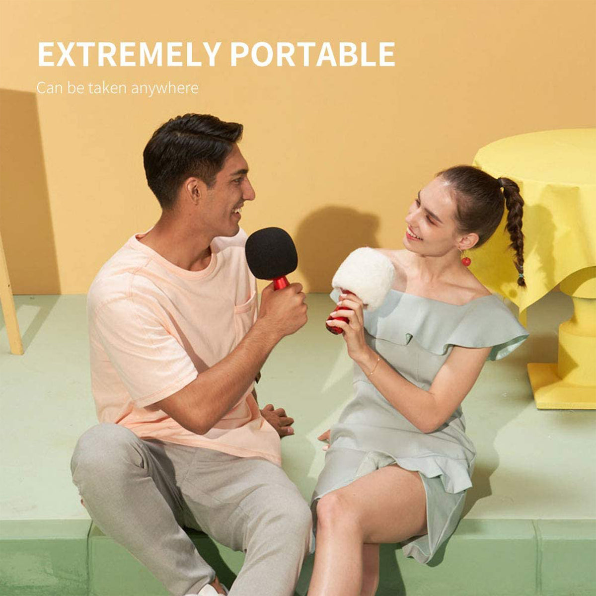 CALF G2 Bluetooth Wireless Portable Handheld Karaoke Microphone & Speaker, Black (Refurbished)