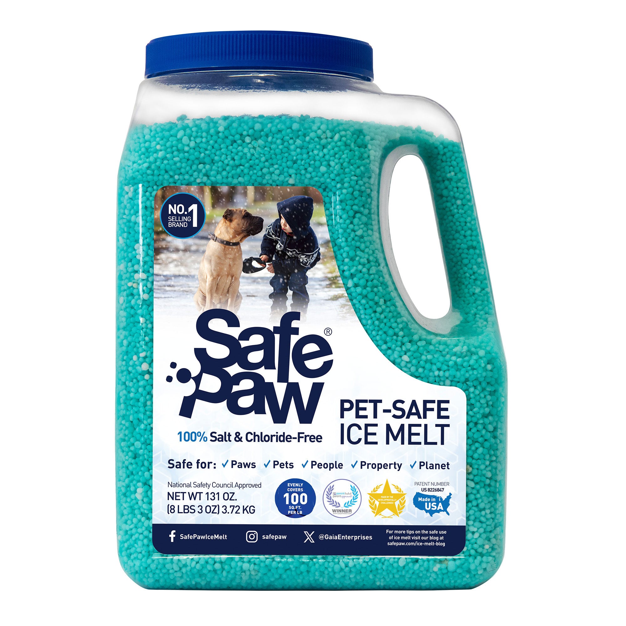 Safe Paw 8 Lb Non Toxic Salt Chloride Free Child Pet Safe Snow Ice Melt (2 Pack) (Refurbished)