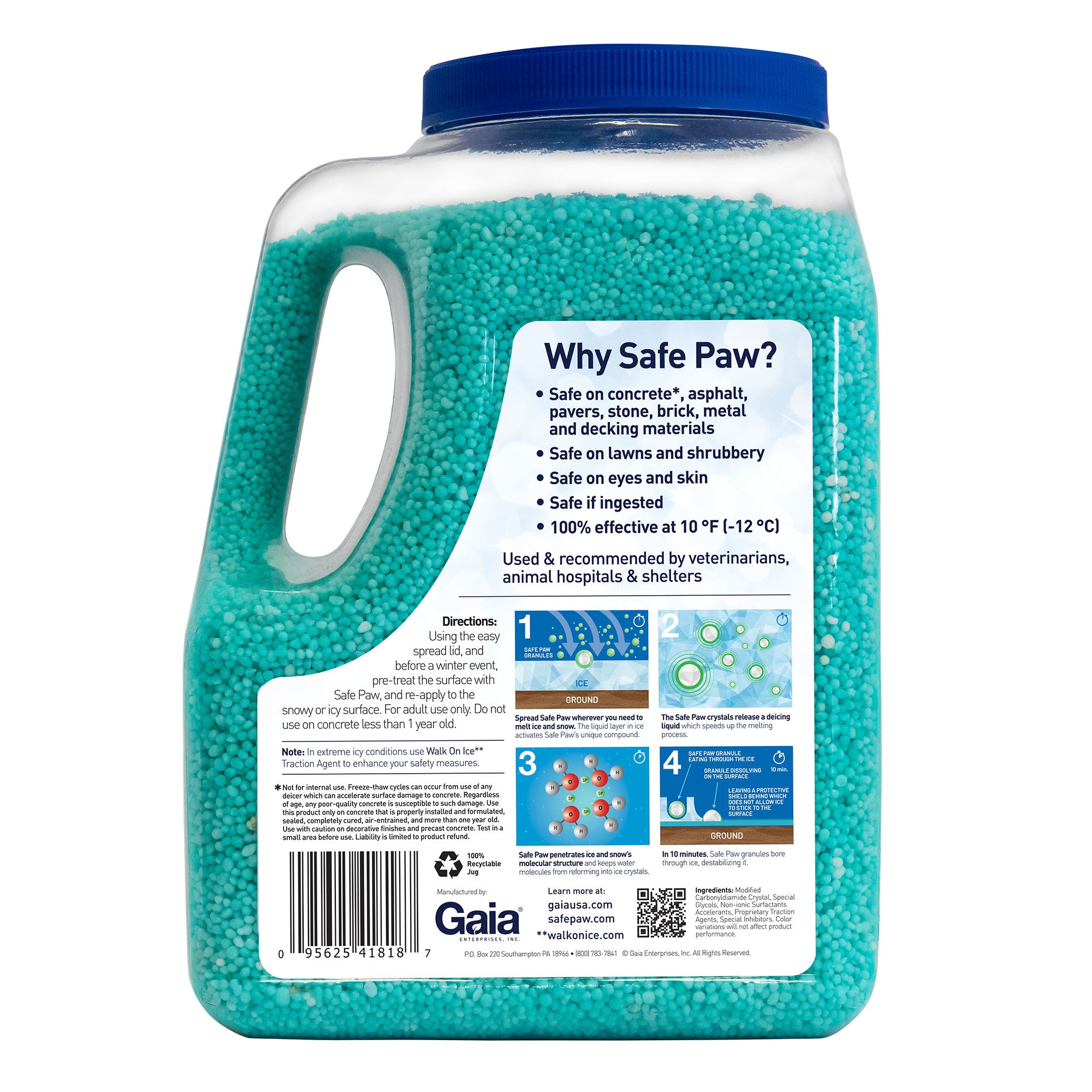 Safe Paw 8 Lb Non Toxic Salt Chloride Free Child Pet Safe Snow Ice Melt (2 Pack) (Refurbished)