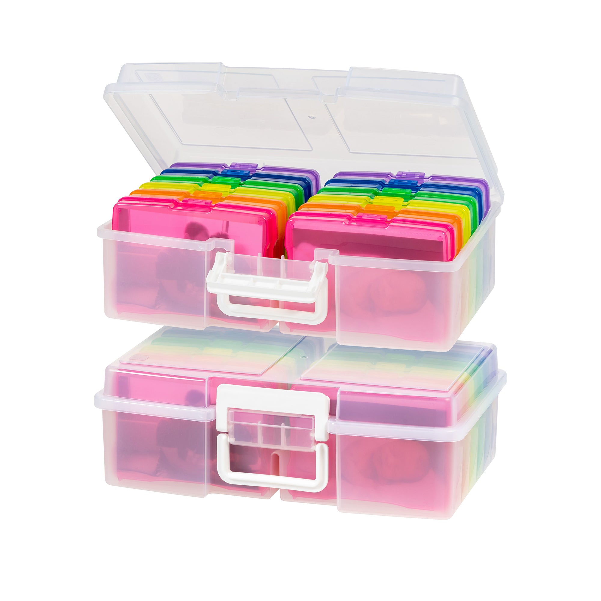IRIS USA Large 4 x 6 In Photo & Embellishment Craft Keeper, 2 Pack (Open Box)